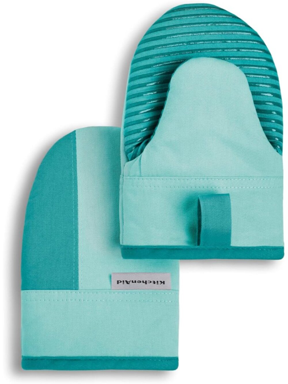 Beacon Two-Tone Non-Slip Mini Oven Mitt Set, Aqua Sky, 5.5"x8", 2 Piece